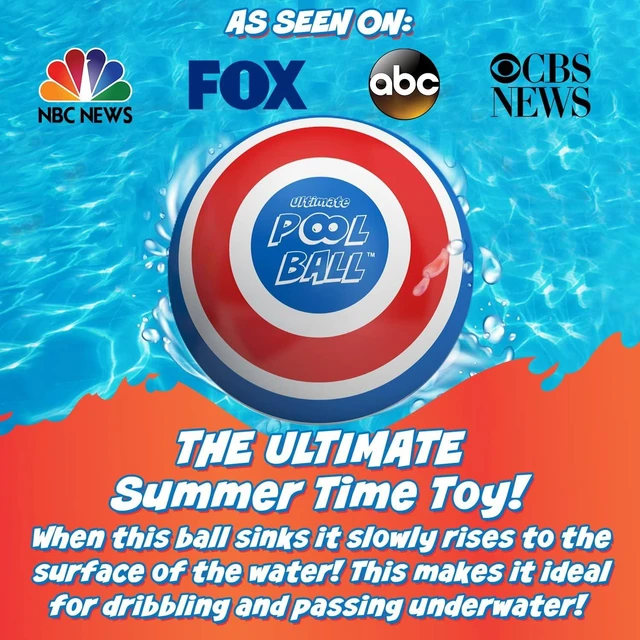 Alt view image 2 of 5 - Activ Life Ultimate Pool Ball - Water-Fillable Underwater Ball - Passing, Dribbling & Diving - Fun Swimming Pool Toys for Kids & Adults - Summer Gifts & Beach Games for Family - Blue/Red, 6"