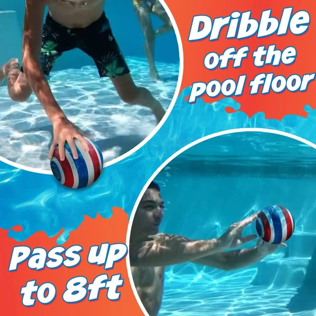 Alt view image 3 of 5 - Activ Life Ultimate Pool Ball - Water-Fillable Underwater Ball - Passing, Dribbling & Diving - Fun Swimming Pool Toys for Kids & Adults - Summer Gifts & Beach Games for Family - Blue/Red, 6"
