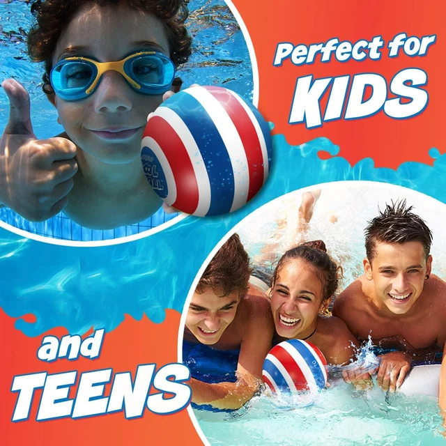 Alt view image 4 of 5 - Activ Life Ultimate Pool Ball - Water-Fillable Underwater Ball - Passing, Dribbling & Diving - Fun Swimming Pool Toys for Kids & Adults - Summer Gifts & Beach Games for Family - Blue/Red, 6"