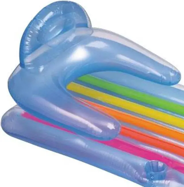 Alt view image 4 of 7 - Intex King Kool Lounge Inflatable Swimming Pool Lounger with Headrest (Pair)