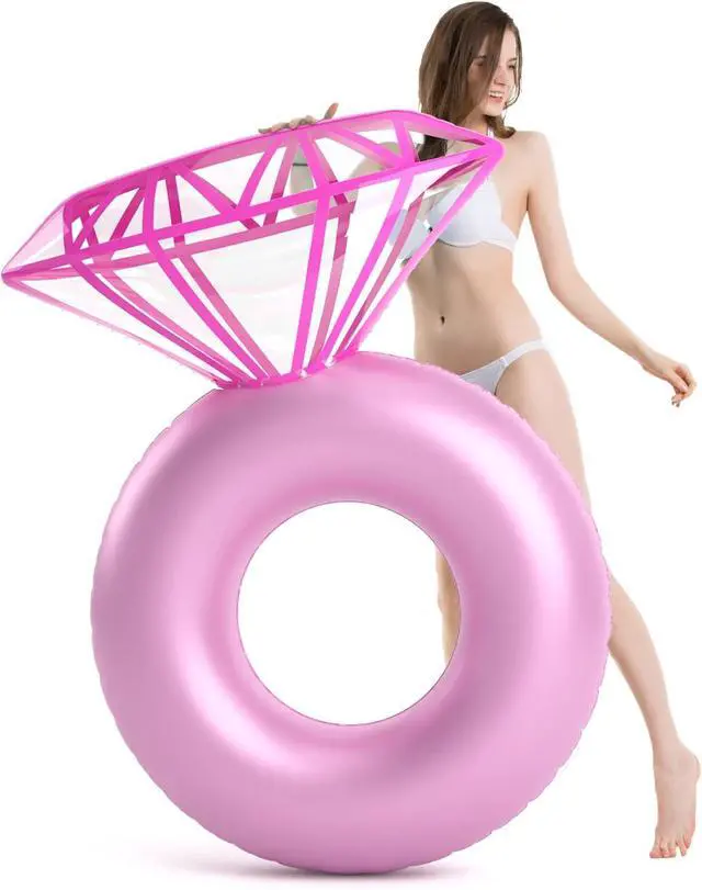 Alt view image 2 of 7 - Jasonwell Inflatable Diamond Ring Pool Float - Engagement Ring Bachelorette Party Float Stagette Decorations Swimming Tube Floaty Outdoor Water Lounge Floats for Adults