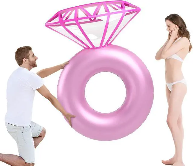 Alt view image 5 of 7 - Jasonwell Inflatable Diamond Ring Pool Float - Engagement Ring Bachelorette Party Float Stagette Decorations Swimming Tube Floaty Outdoor Water Lounge Floats for Adults