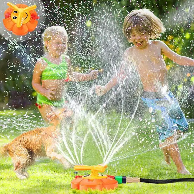 Main image of Water Sprinkler for Kids Toddlers Sprinklers with Roating Spray Nozzles Attaches Garden Water Hose Outdoor Play Outside Toys 3-4 Summer Backyard Lawn Game Yard Water Toy for Kids 3-5 4-8 Boy Girl
