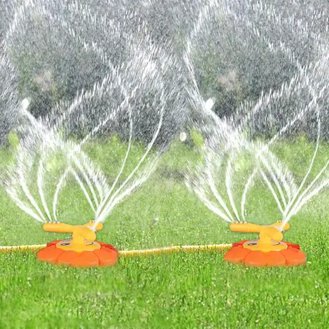 Alt view image 2 of 5 - Water Sprinkler for Kids Toddlers Sprinklers with Roating Spray Nozzles Attaches Garden Water Hose Outdoor Play Outside Toys 3-4 Summer Backyard Lawn Game Yard Water Toy for Kids 3-5 4-8 Boy Girl