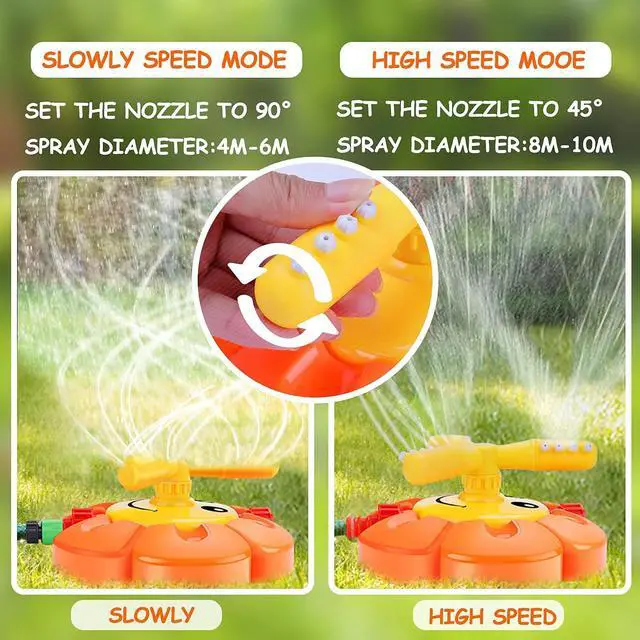 Alt view image 4 of 5 - Water Sprinkler for Kids Toddlers Sprinklers with Roating Spray Nozzles Attaches Garden Water Hose Outdoor Play Outside Toys 3-4 Summer Backyard Lawn Game Yard Water Toy for Kids 3-5 4-8 Boy Girl