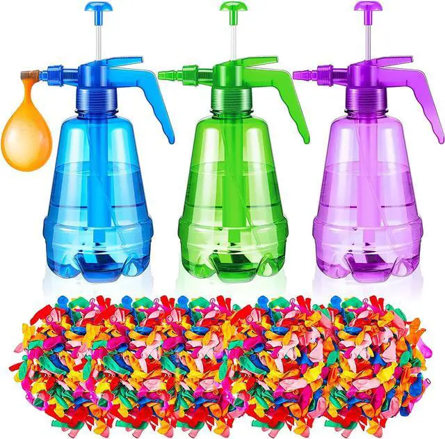 Main image of Junkin 3 Pcs Water Balloon Pump with 1000 Balloons, Balloon Filler 3 in 1 Air and Inflator Portable Filling Pumping Station for Summer Themed Parties Water Fight, Random Color