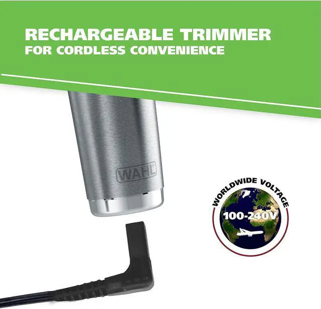 Alt view image 5 of 7 - Wahl USA Stainless Steel Lithium Ion 2.0+ Beard Trimmer for Men - Electric Shaver & Nose Ear Trimmer - Rechargeable All in One Men's Grooming Kit - Model 9864SS