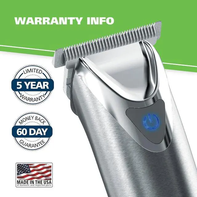 Alt view image 6 of 7 - Wahl USA Stainless Steel Lithium Ion 2.0+ Beard Trimmer for Men - Electric Shaver & Nose Ear Trimmer - Rechargeable All in One Men's Grooming Kit - Model 9864SS