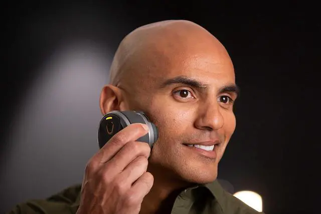 Alt view image 6 of 6 - Microtouch Titanium Electric Head Shaver - Rechargeable Head and Face Shaver for Men, Cordless Razor, Hypoallergenic Wet/Dry Shaving, Precision Head Trimmer, Lithium Power, Battery Powered
