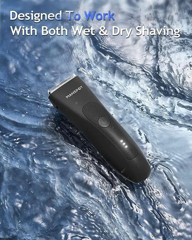 Alt view image 6 of 6 - MANSPOT Groin Hair Trimmer for Men, Electric Ball Trimmer/Shaver, Replaceable Ceramic Blade Heads, Waterproof Wet/Dry Groin & Body Shaver Groomer, 90 Minutes Shaving After Fully Charged
