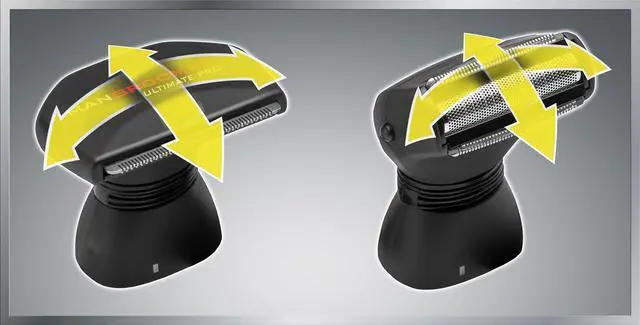Alt view image 7 of 7 - MANGROOMER - ULTIMATE PRO Back Shaver with 2 Shock Absorber Flex Heads, Power Hinge, Extreme Reach Handle and Power Burst
