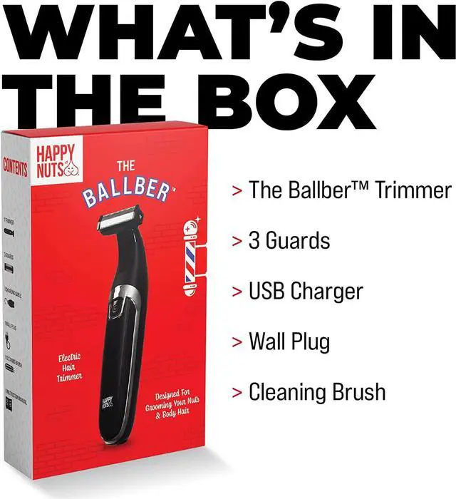 Alt view image 4 of 6 - HAPPY NUTS The Ballber Groin Trimmer for Men Waterproof Rechargeable Ball Shaver for Men (The Ballber)