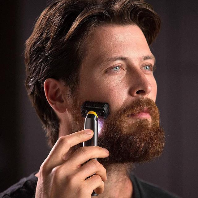 Alt view image 2 of 5 - MicroTouch SOLO Titanium, Rechargeable Beard & Body Razor that Trims, Edges, Shaves, and Grooms