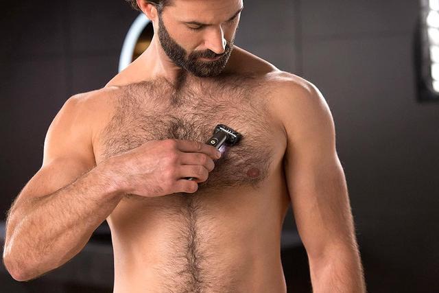 Alt view image 4 of 5 - MicroTouch SOLO Titanium, Rechargeable Beard & Body Razor that Trims, Edges, Shaves, and Grooms