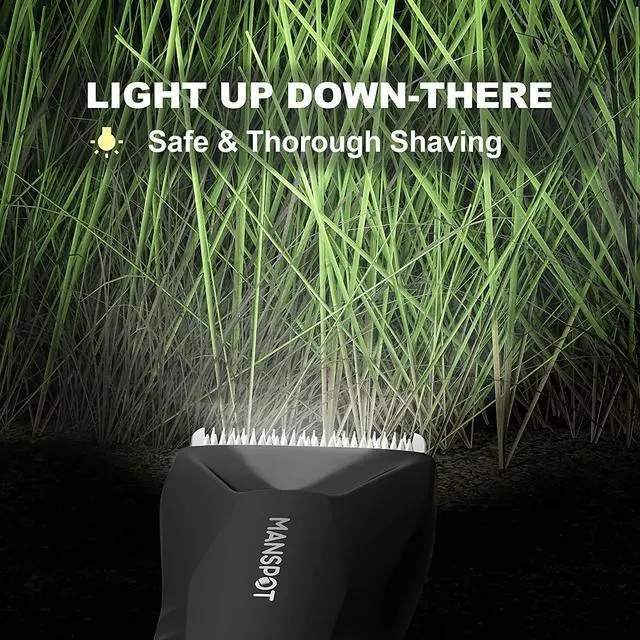 Alt view image 3 of 6 - MANSPOT Manscape Body & Pubic Hair Trimmer for Men, Electric Groin Hair Trimmer, Replaceable Ceramic Blade Heads,Waterproof for Wet/Dry Use,Standing Recharge Dock,90 Minutes Shaving(Black)