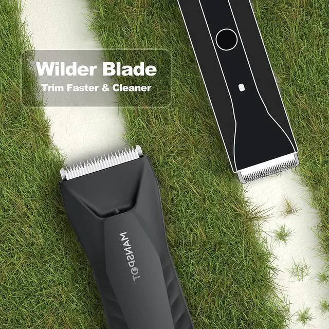 Alt view image 6 of 6 - MANSPOT Manscape Body & Pubic Hair Trimmer for Men, Electric Groin Hair Trimmer, Replaceable Ceramic Blade Heads,Waterproof for Wet/Dry Use,Standing Recharge Dock,90 Minutes Shaving(Black)