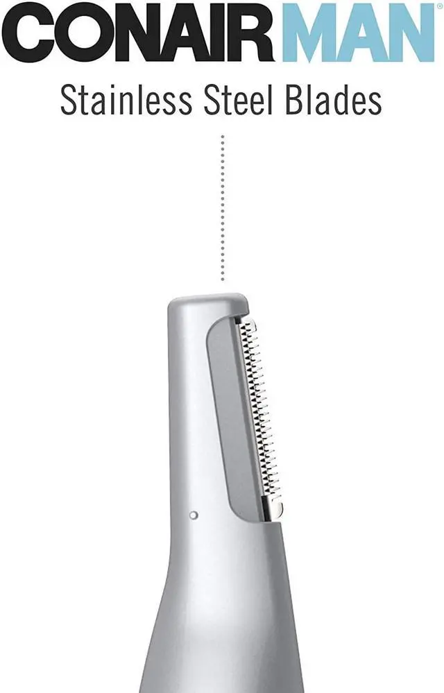 Alt view image 3 of 5 - ConairMAN All-in-One Personal Trimmer for Men, for Nose, Ear, Eyebrows and Sideburns Hair Trimmer, 4 piece Men's Grooming Kit, Lithium Battery-Powered