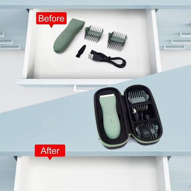 Alt view image 3 of 6 - Case for Meridian Trimmer, Hard Carrying Case for MANSPOT Groin Hair Trimmer Without Recharge Dock, Meridian Shaver Storage Travel Bag MANSPOT Trimmer Holder with Shockproof Detachable Insert Foam