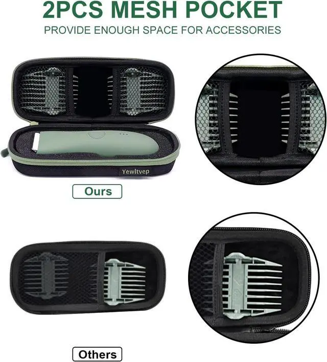 Alt view image 4 of 6 - Case for Meridian Trimmer, Hard Carrying Case for MANSPOT Groin Hair Trimmer Without Recharge Dock, Meridian Shaver Storage Travel Bag MANSPOT Trimmer Holder with Shockproof Detachable Insert Foam