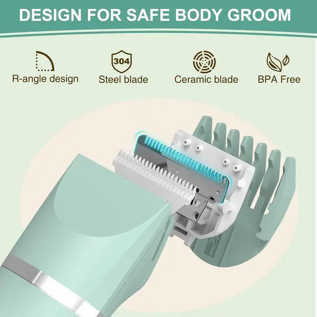 Alt view image 2 of 7 - Electric Razor for Women Bikini Trimmer Rechargeable Electric Shaver for Legs Arms Pubic Body Hair Trimmer for Men and Women Hair Removal with Snap-In Ceramic Blades IP7X Washable Head,Wet and Dry Use