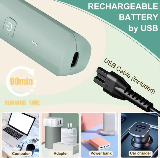 Alt view image 3 of 7 - Electric Razor for Women Bikini Trimmer Rechargeable Electric Shaver for Legs Arms Pubic Body Hair Trimmer for Men and Women Hair Removal with Snap-In Ceramic Blades IP7X Washable Head,Wet and Dry Use