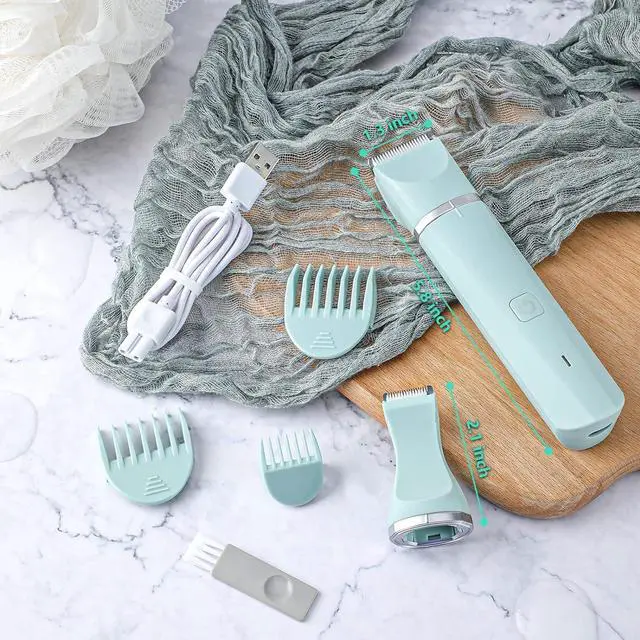 Alt view image 7 of 7 - Electric Razor for Women Bikini Trimmer Rechargeable Electric Shaver for Legs Arms Pubic Body Hair Trimmer for Men and Women Hair Removal with Snap-In Ceramic Blades IP7X Washable Head,Wet and Dry Use
