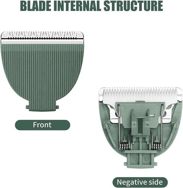 Alt view image 3 of 6 - 3 PACK Trimmer Blades for Meridian Hair Trimmer, Hygienic Ceramic Replacement Blades Compatible with Meridian Body Trimmer (Onyx & Sage), Green