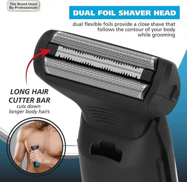 Alt view image 4 of 7 - Wahl Manscaper® Total Body Grooming and your Hair Down There Rechargeable Deluxe Hair Trimmer and Shaver with Safe-Touch Detachable Stainless Steel Precision Blades - Model 5708