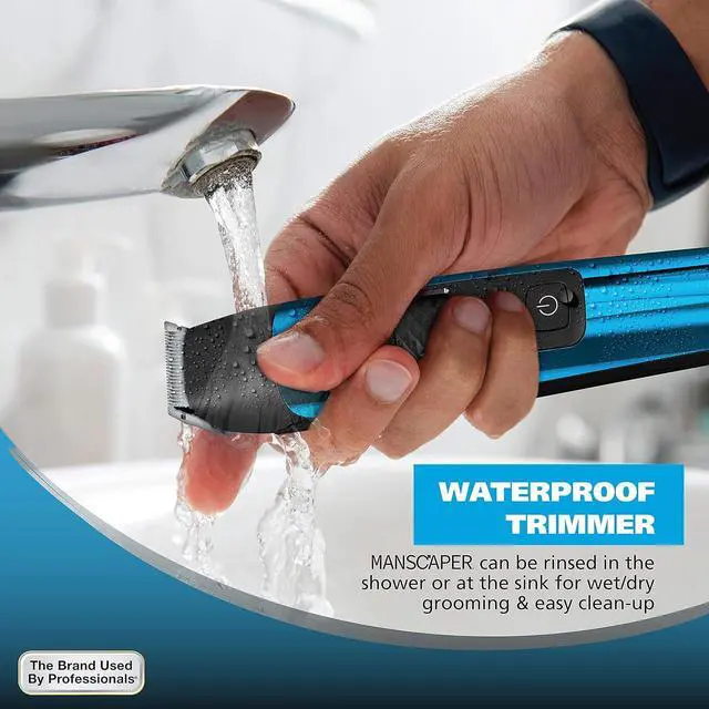 Alt view image 7 of 7 - Wahl Manscaper® Total Body Grooming and your Hair Down There Rechargeable Deluxe Hair Trimmer and Shaver with Safe-Touch Detachable Stainless Steel Precision Blades - Model 5708