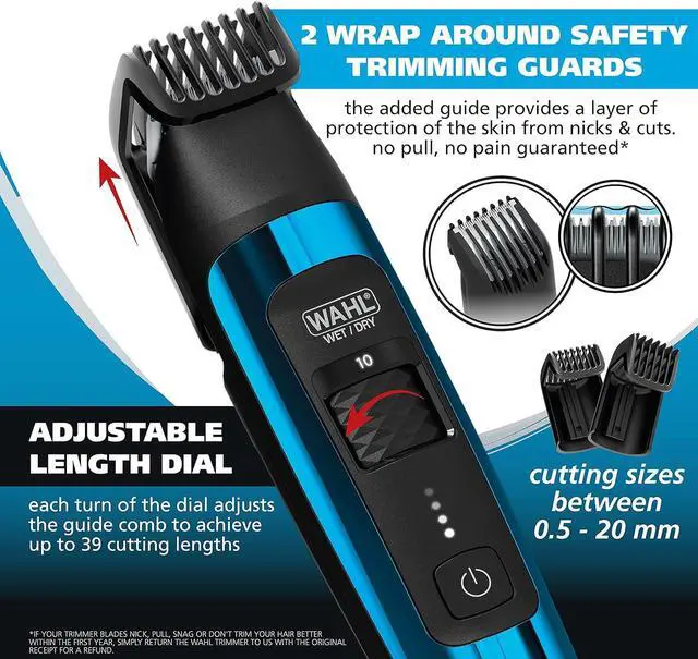 Alt view image 5 of 7 - Wahl Manscaper® Total Body Grooming and your Hair Down There Rechargeable Deluxe Hair Trimmer and Shaver with Safe-Touch Detachable Stainless Steel Precision Blades - Model 5708