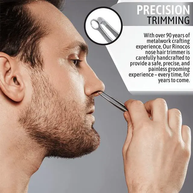 Alt view image 3 of 7 - [Made in Korea] Hand-Made Nose Hair Trimmer for Men - Nasal Clippers, Nose Hair Clippers, 304 Surgical-Grade Stainless Steel, Eyebrow Trimmer, Third-Generation Craftmanship (Silver)