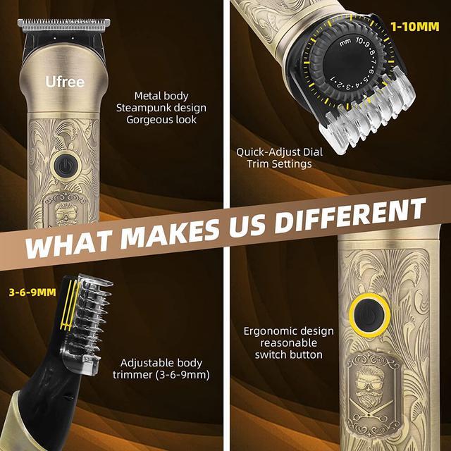 Alt view image 5 of 7 - Ufree Beard Trimmer for Men, Cordless Hair Clippers, Electric Razor Shavers for Men, Shaving Kit for Mustache Body Nose Ear Hair Facial, 7 in 1 Beard Grooming Kit Fathers Gifts for Dad