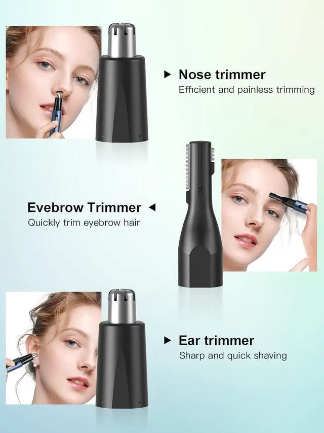 Alt view image 2 of 7 - AHHFEI Nose & Ear Hair Trimmer, 5 in 1 Rechargeable USB Trimmer for Men & Women, Painless & Easy Cleansing, Blue