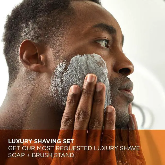 Alt view image 4 of 7 - Van Der Hagen® Luxury Shaving Set - Total Men's Wet Shaving Kit w/Boar Bristle Brush, Scented Luxury Soap, Stand and Apothecary Mug