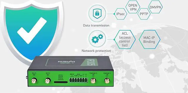 Alt view image 6 of 6 - InHand Networks IR305 Industrial Iot LTE 4G VPN Router, 5 Ethernet port,dual sim, Wan failover, serial port, Remote Connection,Link backup, Mu-mimo,VLAN, for AT&T, T-Mobile & Verizon(CAT4 & RS232/485)