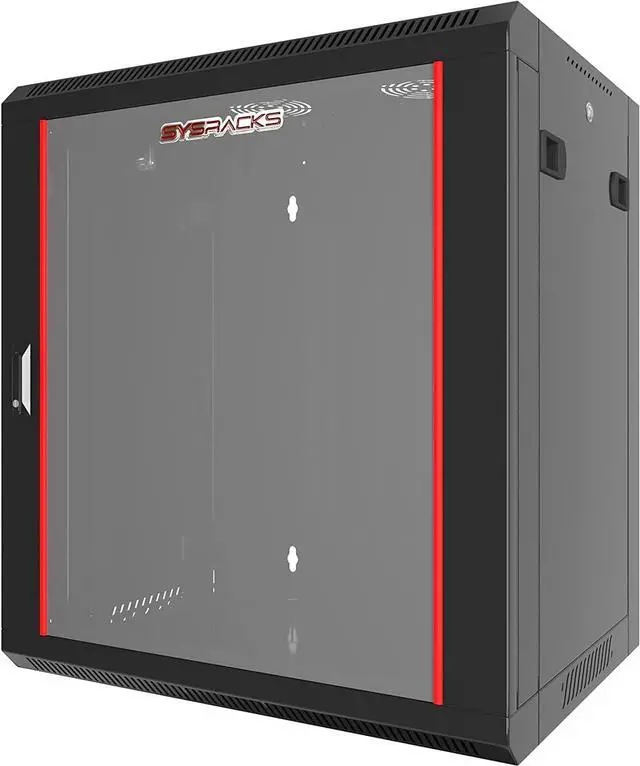 Alt view image 3 of 7 - 12U - Server Rack - Wall Mount Rack - Locking Cabinet for Network - Electronics - Security - Audio - Video - AV Equipment - Data Rack - 18-Inch Depth Server Cabinet
