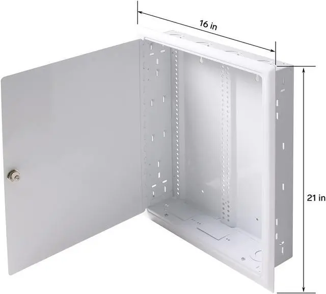 Alt view image 2 of 7 - Structured Media Enclosure Accessories - Structured Wiring Cabinet - Structured Wiring Enclosure - Structured Media Cabinet - Structured Media Center - Fasthome Flush Mount Enclosure - STEREN 19"