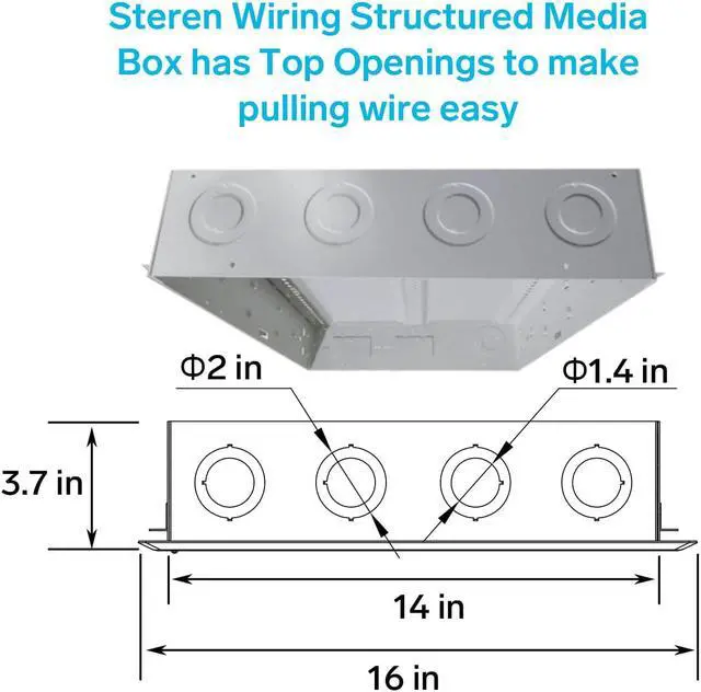 Alt view image 6 of 7 - Structured Media Enclosure Accessories - Structured Wiring Cabinet - Structured Wiring Enclosure - Structured Media Cabinet - Structured Media Center - Fasthome Flush Mount Enclosure - STEREN 19"