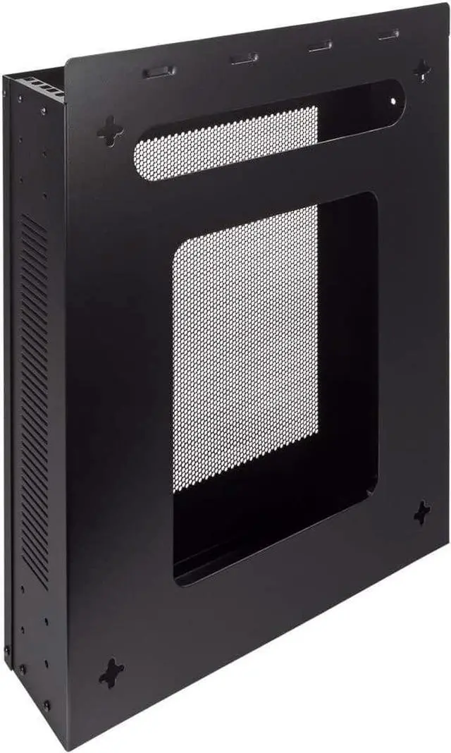 Alt view image 2 of 6 - NavePoint 2U Vertical Wall Mountable Server Rack, Black