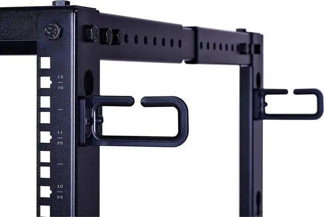 Alt view image 5 of 7 - 12U Open Frame Server Rack  Heavy Duty 4 Post Adjustable Depth with Casters