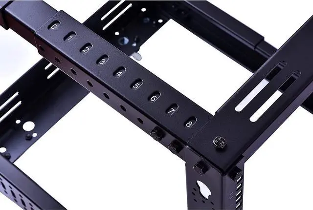 Alt view image 6 of 7 - 12U Open Frame Server Rack  Heavy Duty 4 Post Adjustable Depth with Casters