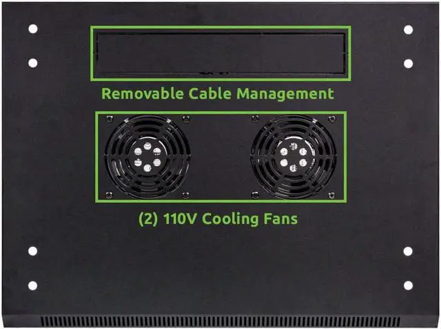 Alt view image 3 of 3 - Navepoint 6U Deluxe IT Wallmount Cabinet Enclosure 19-Inch Server Network Rack with Locking Glass Door 16-Inches Deep Black with Shelf