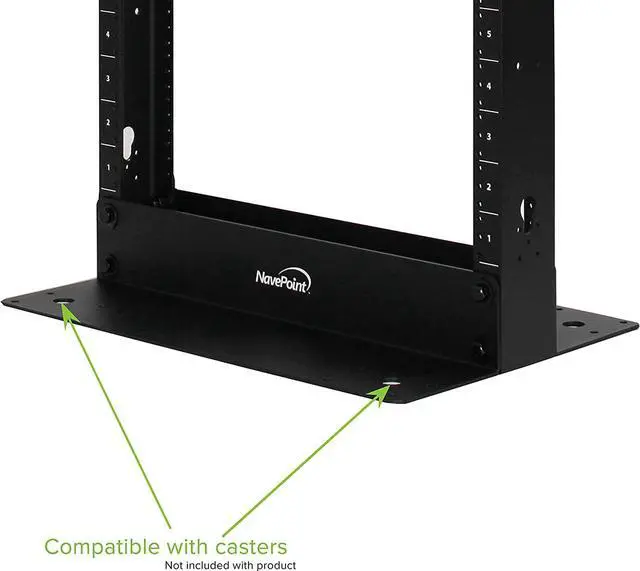 Alt view image 5 of 7 - NavePoint 45U 2 Post Open Frame Server Rack for 19 Inch Equipment, AV, Networking, Data & IT Devices, 2-Post Rack 45U 881lbs Weight Capacity, Black