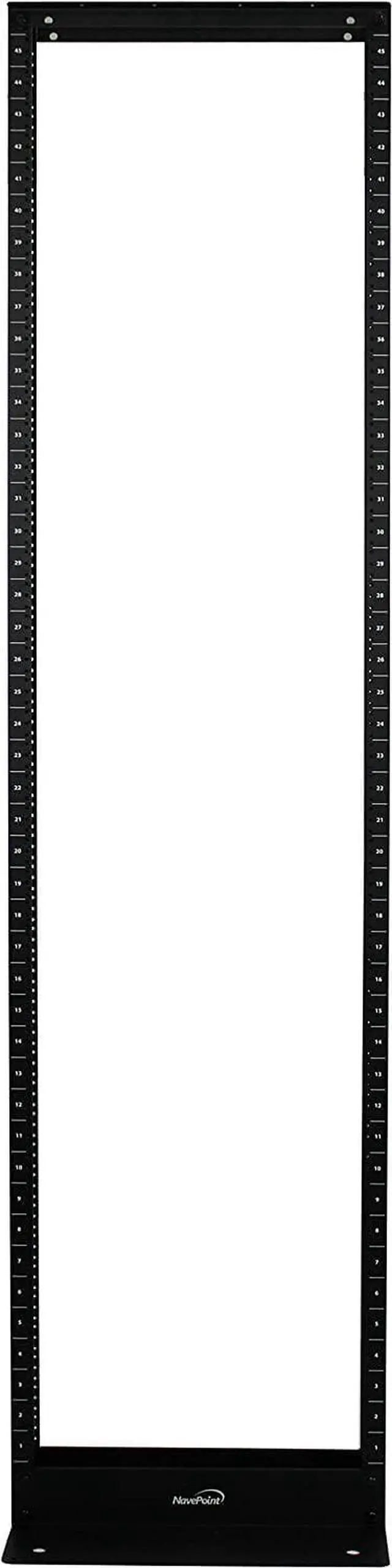 Alt view image 6 of 7 - NavePoint 45U 2 Post Open Frame Server Rack for 19 Inch Equipment, AV, Networking, Data & IT Devices, 2-Post Rack 45U 881lbs Weight Capacity, Black