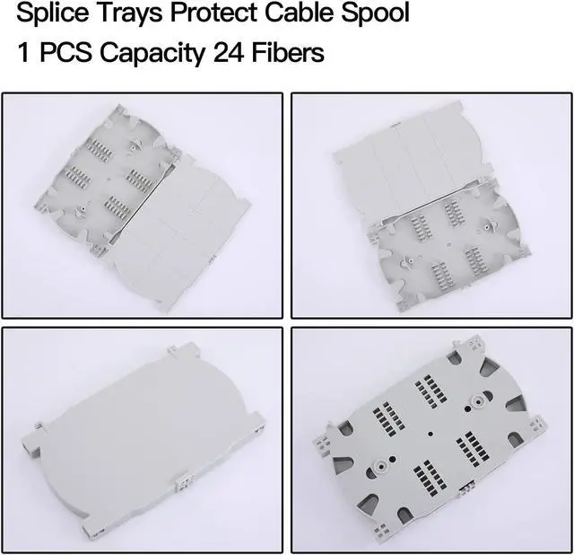 Alt view image 4 of 7 - 19" Rack Mount Enclosure Fiber Optic Box Fits Racks Cabinet 1U LGX Loaded Patch Panel - Include 2Pcs Splice Trays Maximum Capacity 48 Fibers