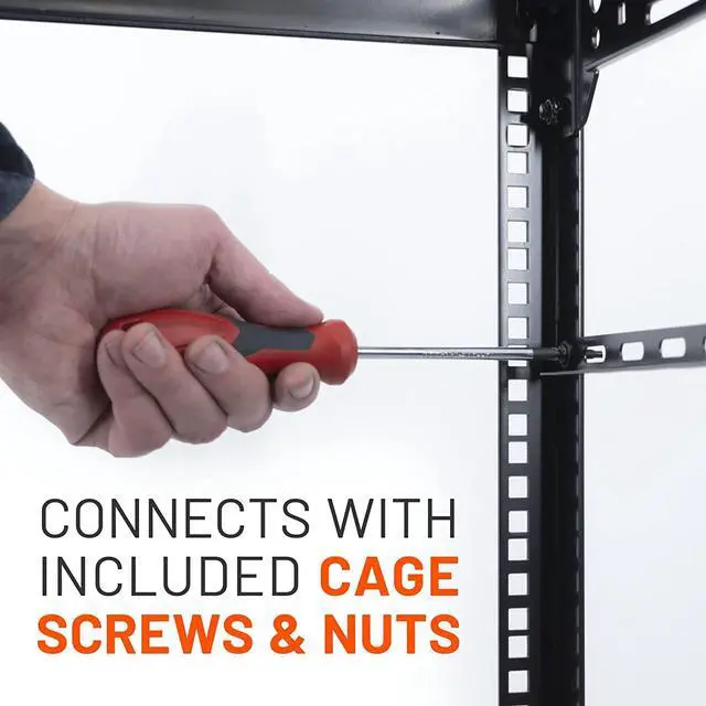 Alt view image 3 of 7 - ECHOGEAR Rack Cable Management Tie Bar Kit - Includes 4X 1U Tie Bars, 24 Zip Ties, 8 Cage Nuts, & 8 Screws - Works with 19" Open Frame Racks & Enclosures
