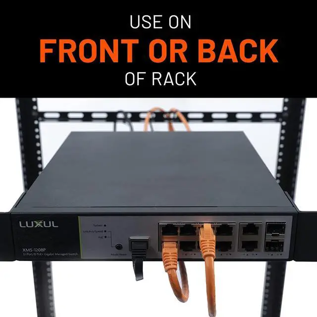 Alt view image 5 of 7 - ECHOGEAR Rack Cable Management Tie Bar Kit - Includes 4X 1U Tie Bars, 24 Zip Ties, 8 Cage Nuts, & 8 Screws - Works with 19" Open Frame Racks & Enclosures
