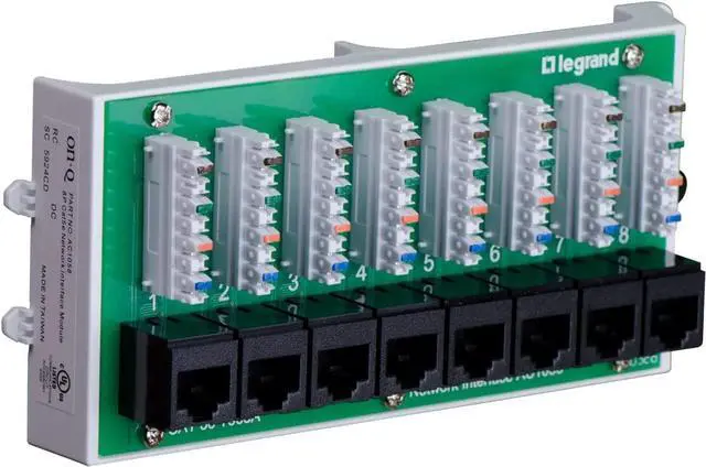 Alt view image 7 of 7 - Legrand - OnQ Cat5e Network Interface Module, Wifi Module with 8 Ports, Network Box Provides Connectivity to Ethernet Connected Devices, Black, AC1058