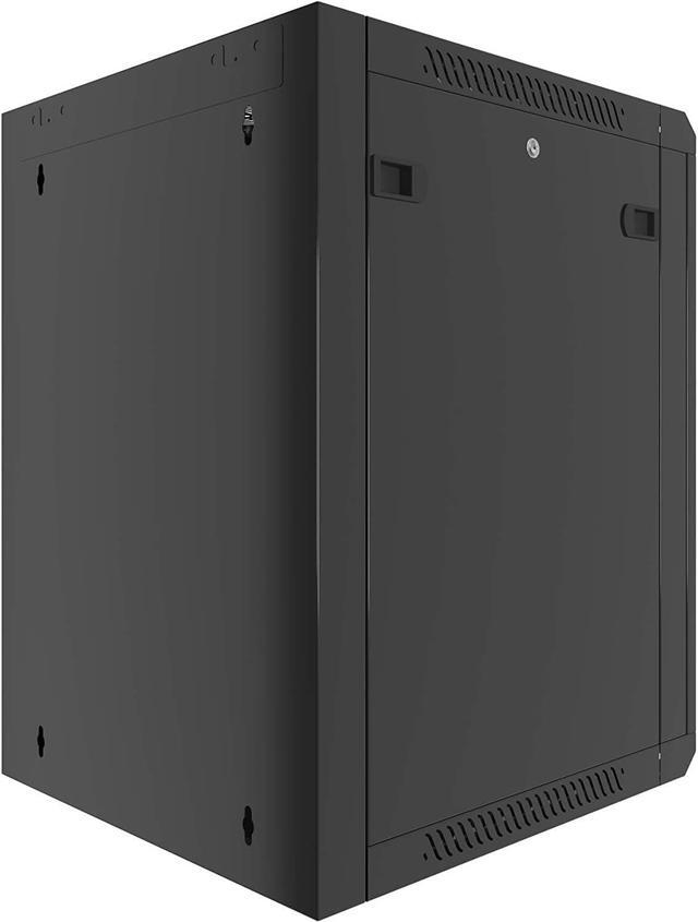 Alt view image 5 of 7 - 15U Wall Mount Server Rack Cabinet Locking Computer Cabinet Network Enclosure for Electronics Security Audio Video AV Equipment Data Rack 18-Inch Depth Server Cabinet