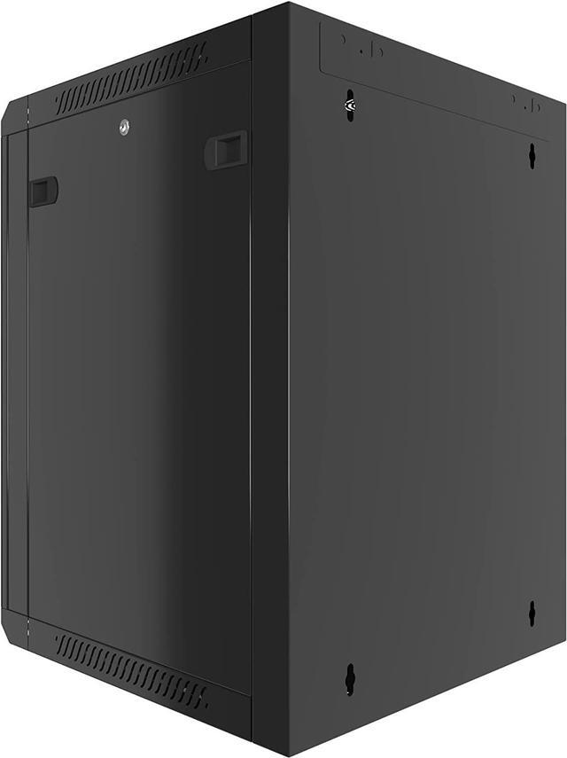 Alt view image 6 of 7 - 15U Wall Mount Server Rack Cabinet Locking Computer Cabinet Network Enclosure for Electronics Security Audio Video AV Equipment Data Rack 18-Inch Depth Server Cabinet